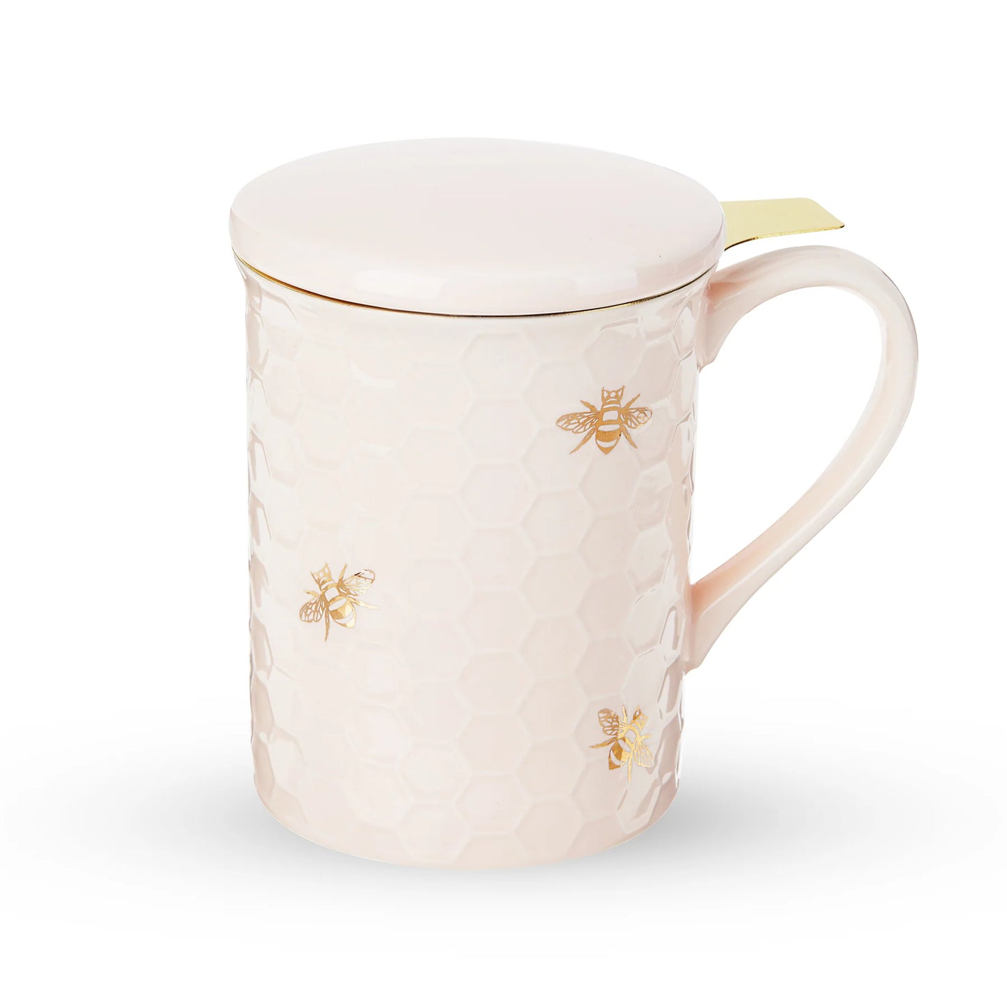 Annette Ceramic Tea Mug and Infuser ~ Honeycomb