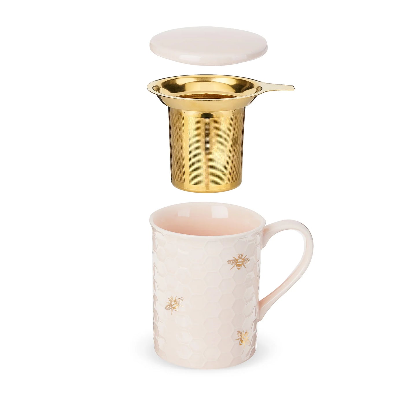 Annette Ceramic Tea Mug and Infuser ~ Honeycomb