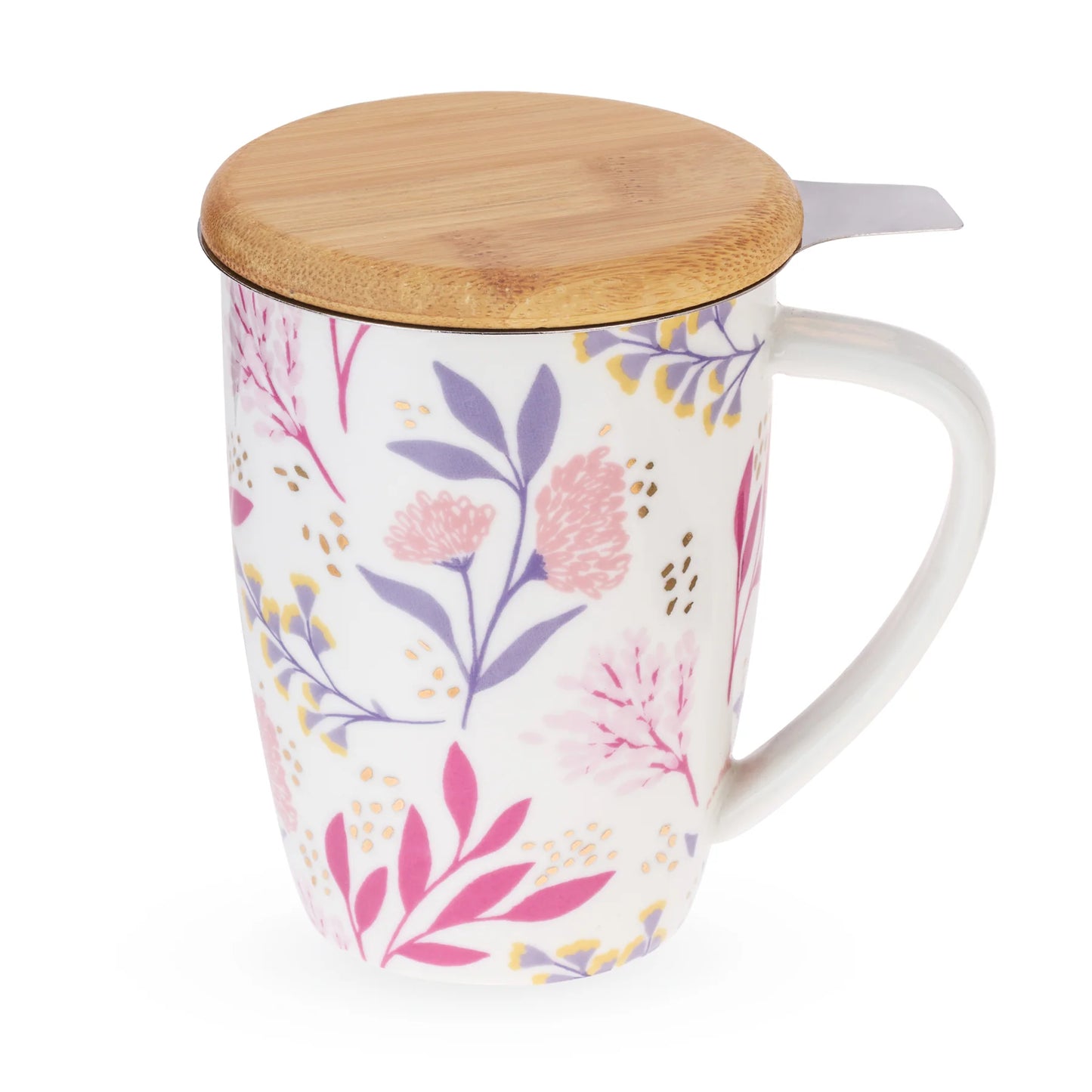 Bailey Ceramic Tea Mug and Infuser ~ Botanical Bliss