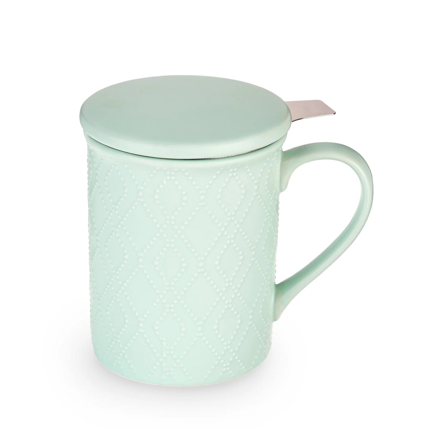 Annette Ceramic Tea Mug and Infuser ~ Souk Mint