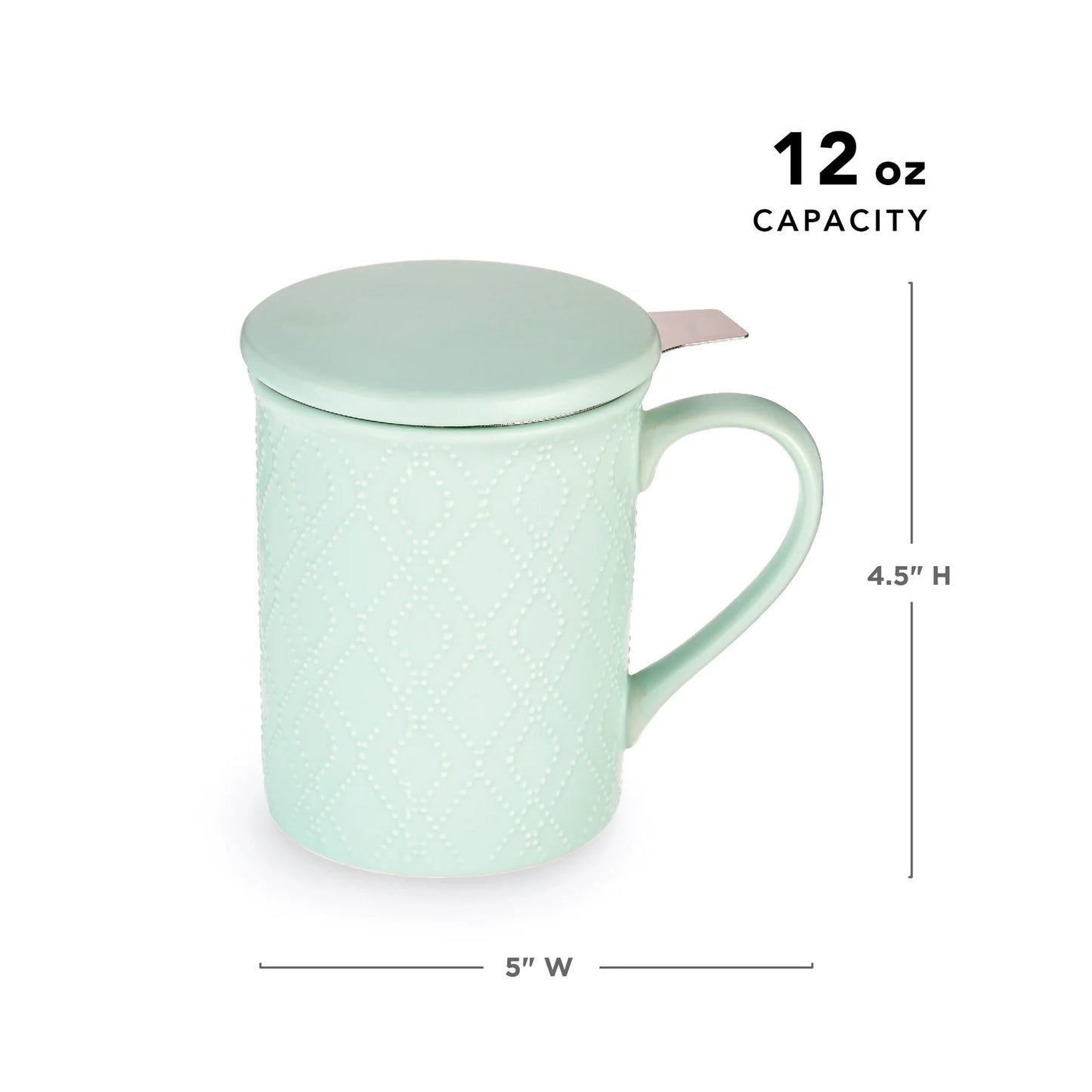 Annette Ceramic Tea Mug and Infuser ~ Souk Mint