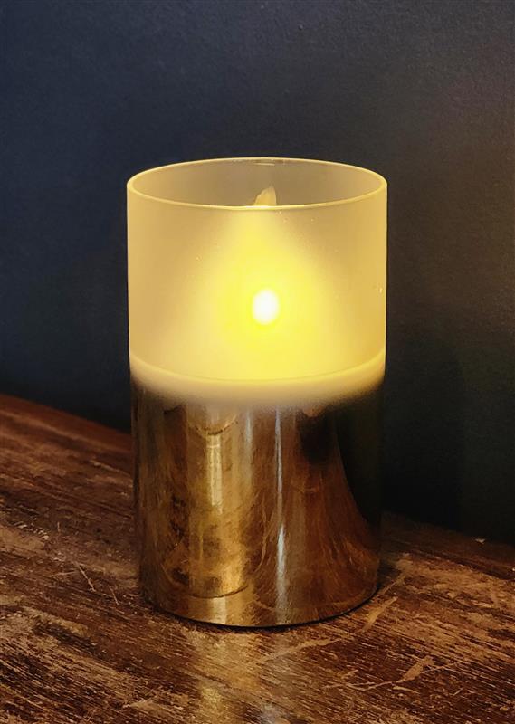 Radiance LED Candle ~ 3.5 X 6 ~ Metallic Frost