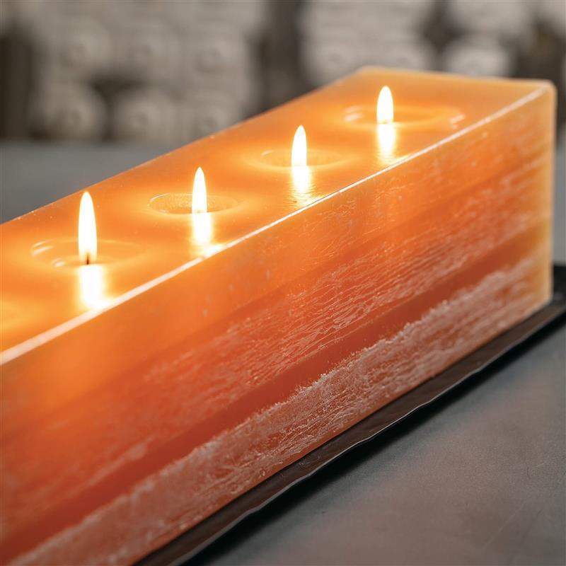 22" Amber Layered Brick Candle