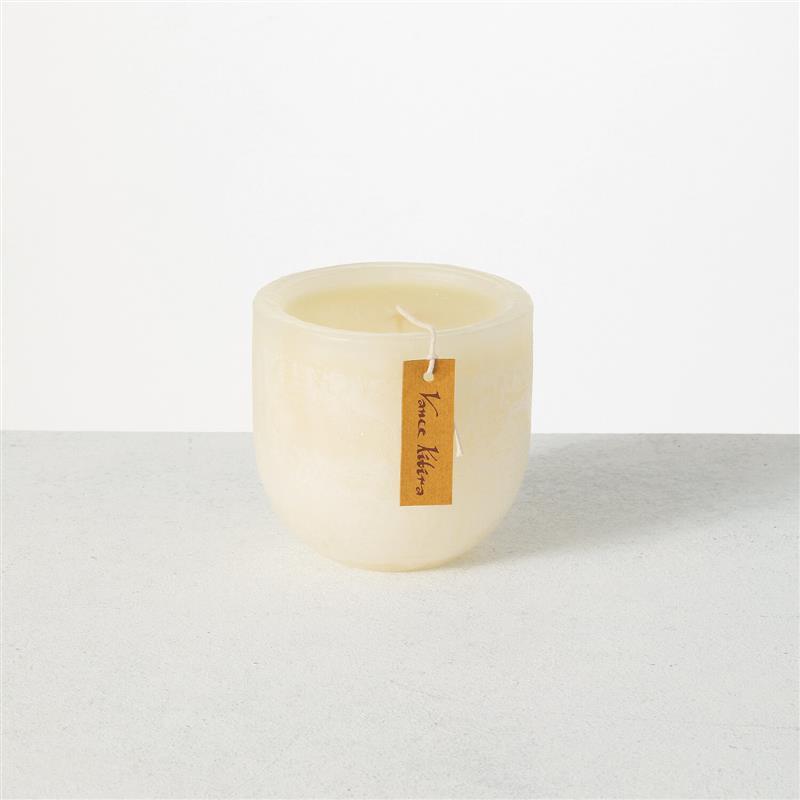 4.25" Melon White Timber Goblet Candle