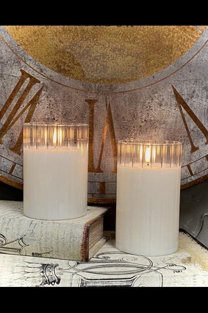 Radiance Faceted LED Candle ~ 3.5" x 5" ~ Simply Ivory