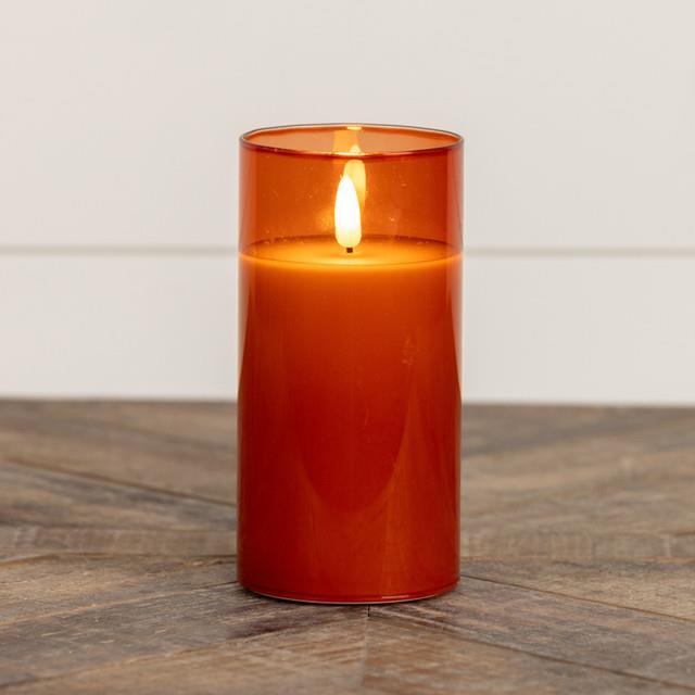 Sienna Glass 3D Flameless Candle ~ 6 Inches