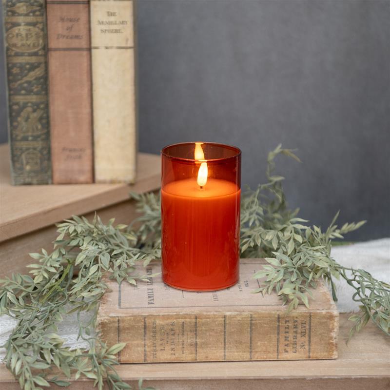 Sienna Glass 3D Flameless Candle ~ 5 Inches