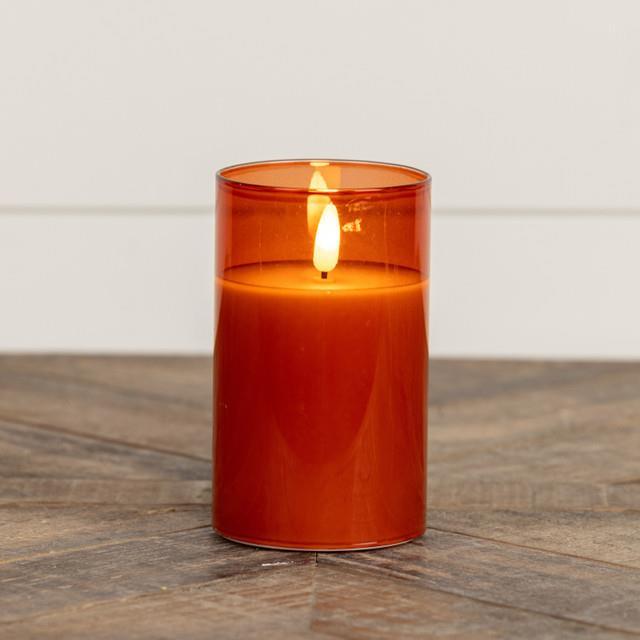 Sienna Glass 3D Flameless Candle ~ 5 Inches