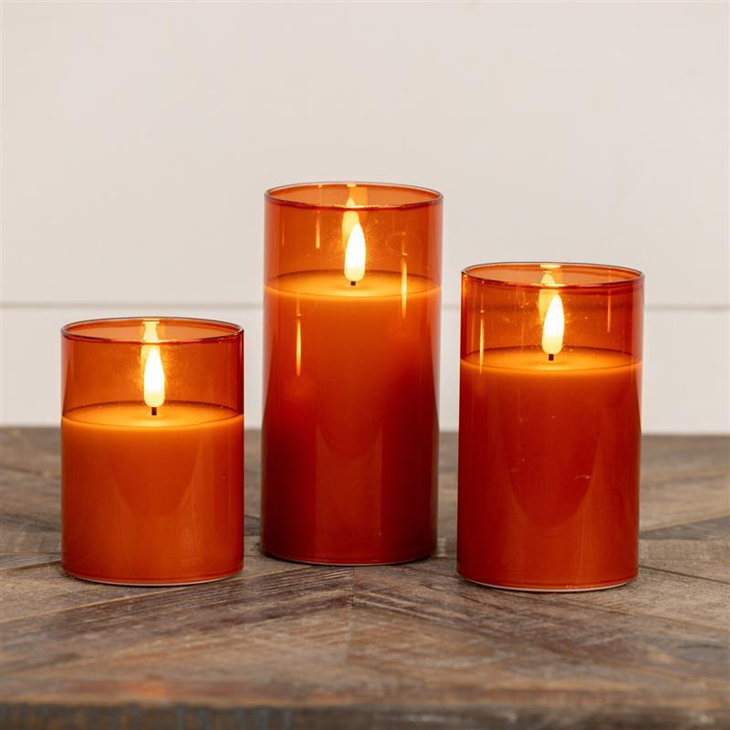 Sienna Glass 3D Flameless Candle ~ 5 Inches