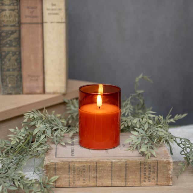 Sienna Glass 3D Flameless Candle ~ 4 Inches