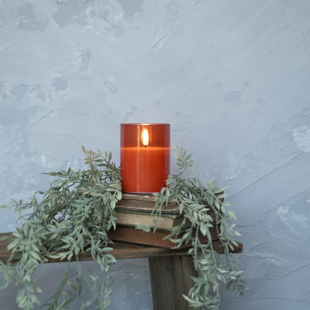 Sienna Glass 3D Flameless Candle ~ 4 Inches