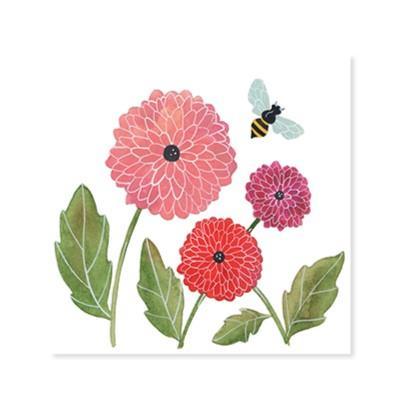 Mini Pop-Up Card ~ Dahlias & Bees ~ All Occasion