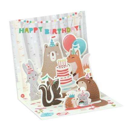Mini Pop-Up Card ~ Woodland Birthday