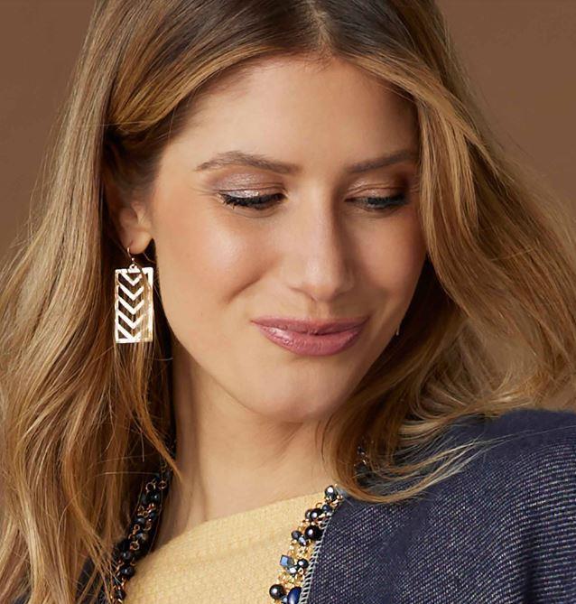 Chevron Drop Earring ~ Gold