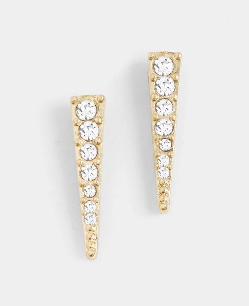 Jeweled Icicle Stud Earring ~ Gold