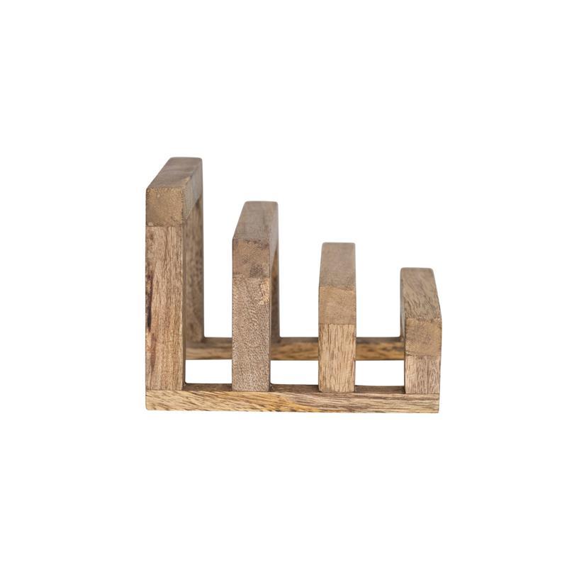 Mango Wood Stand With 3 Sections ~ Natural