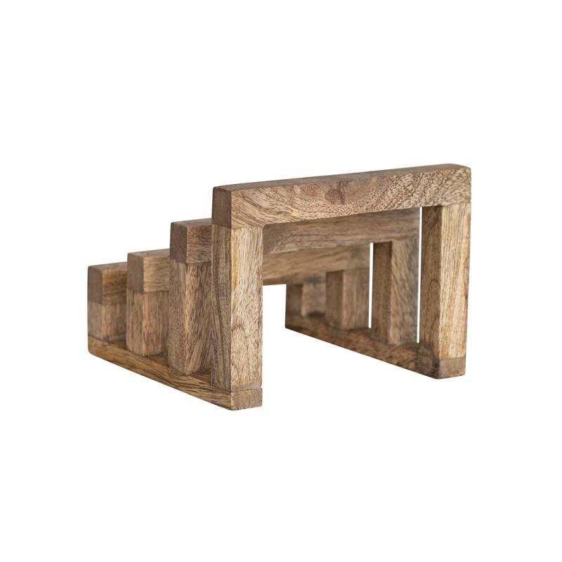 Mango Wood Stand With 3 Sections ~ Natural