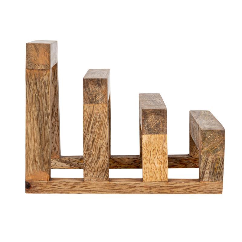 Mango Wood Stand With 3 Sections ~ Natural