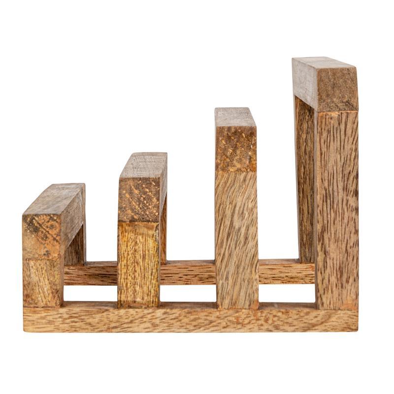 Mango Wood Stand With 3 Sections ~ Natural