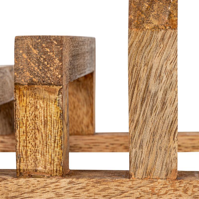 Mango Wood Stand With 3 Sections ~ Natural