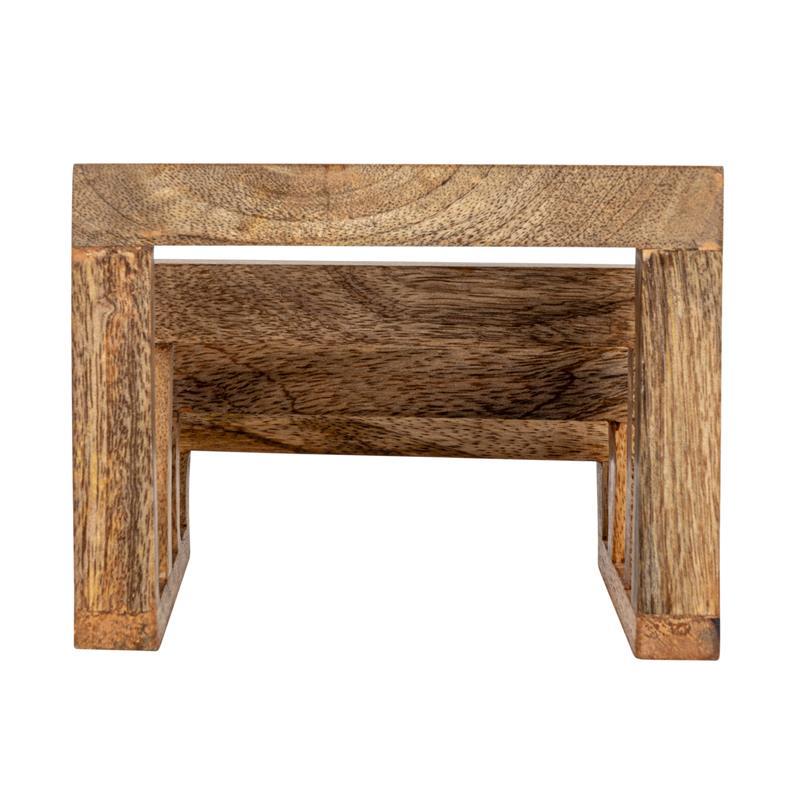 Mango Wood Stand With 3 Sections ~ Natural