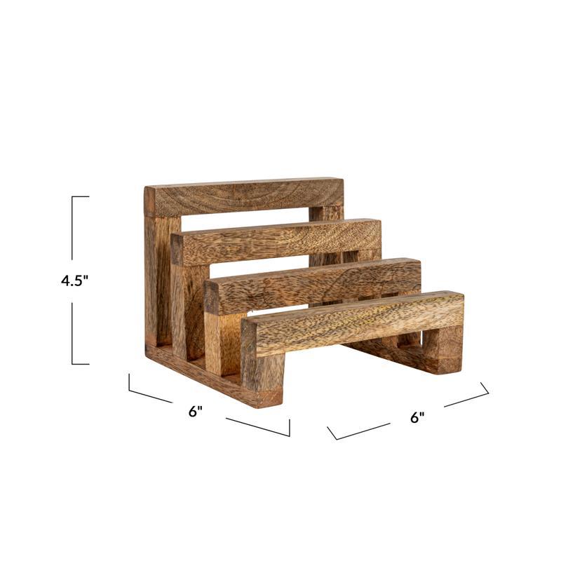 Mango Wood Stand With 3 Sections ~ Natural