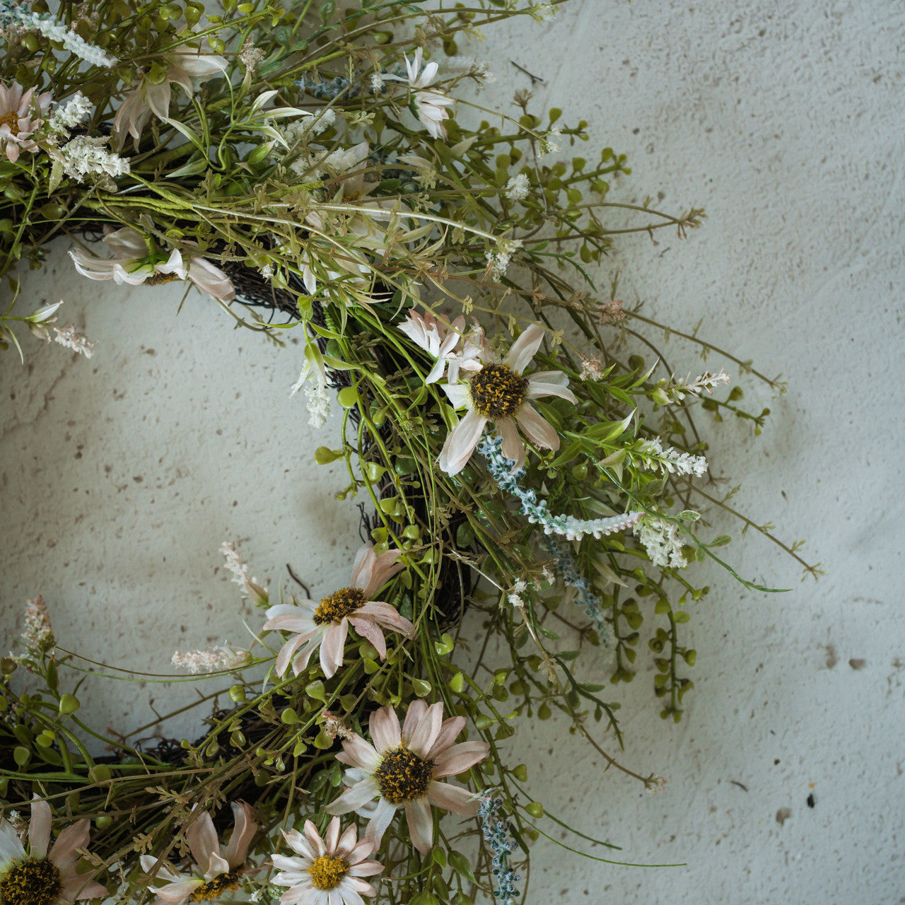 Pale Pink Wildflower Wreath