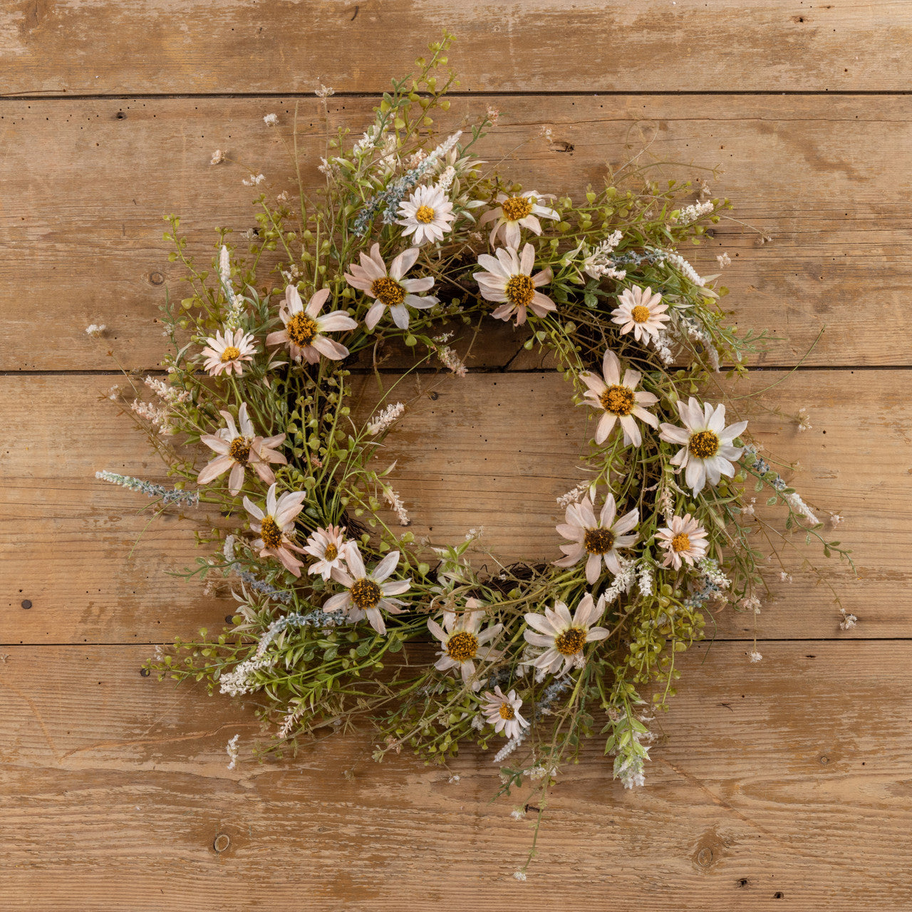 Pale Pink Wildflower Wreath