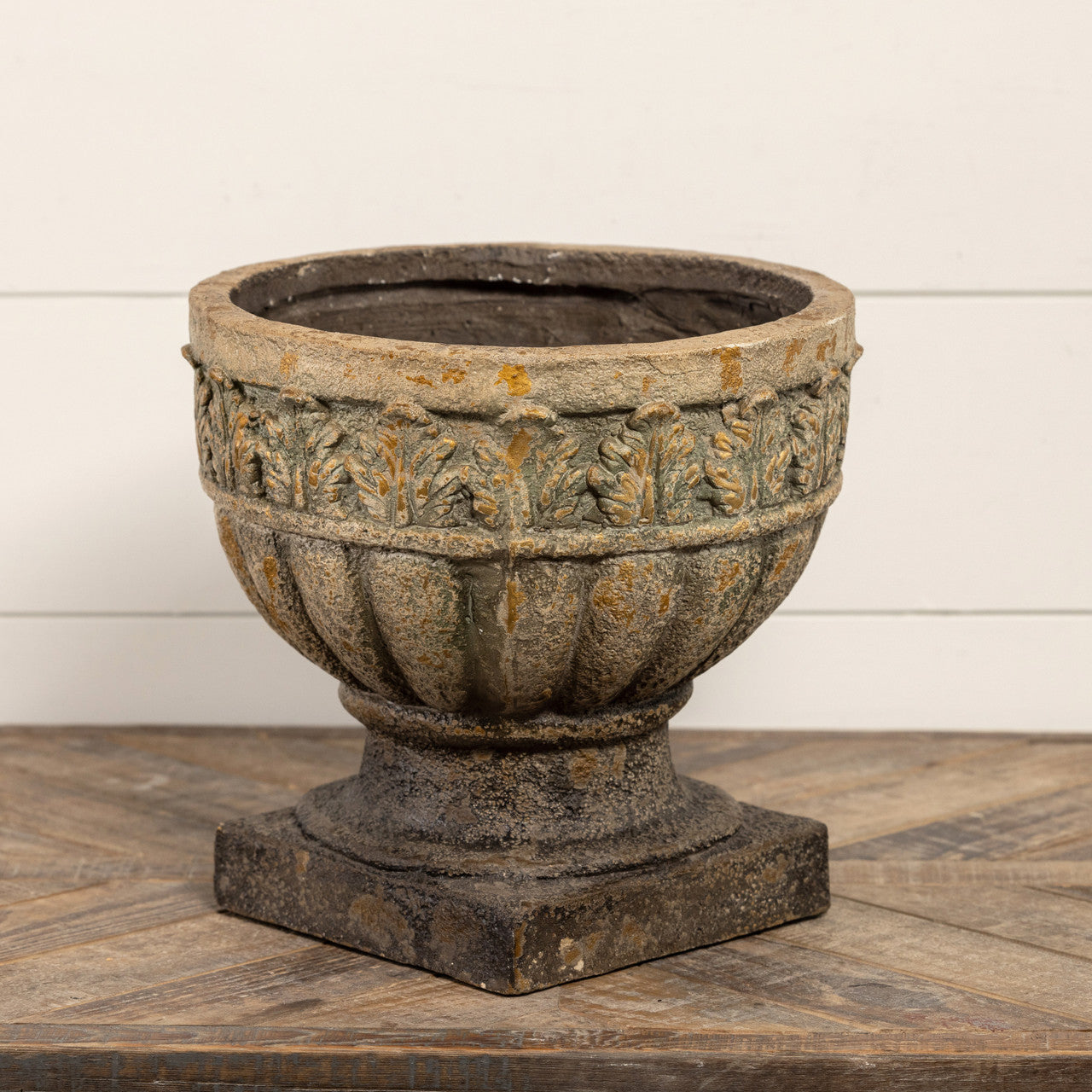 Etched Leaf Planter ~ 11.5 Inches