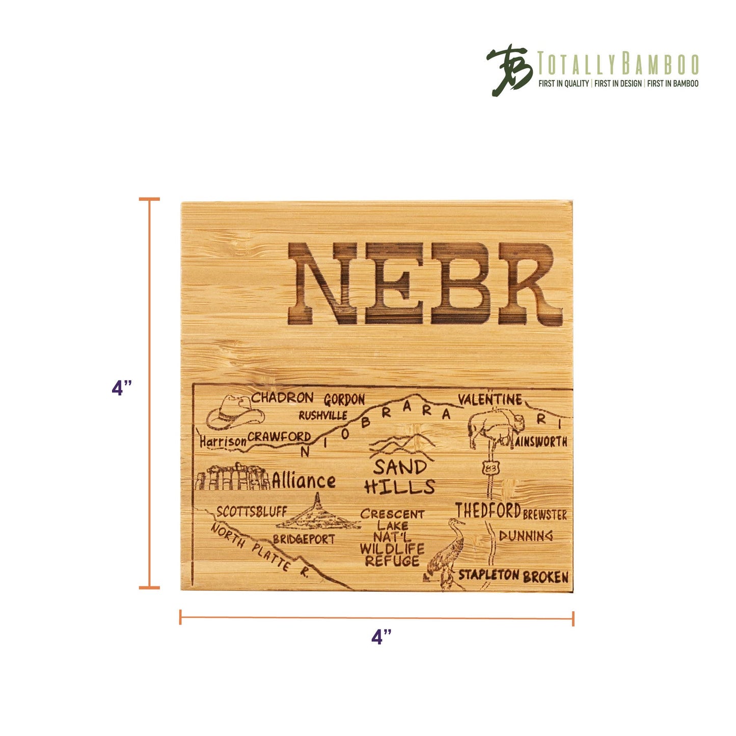 Nebraska Puzzle 4-Pc. Coaster Set with Case