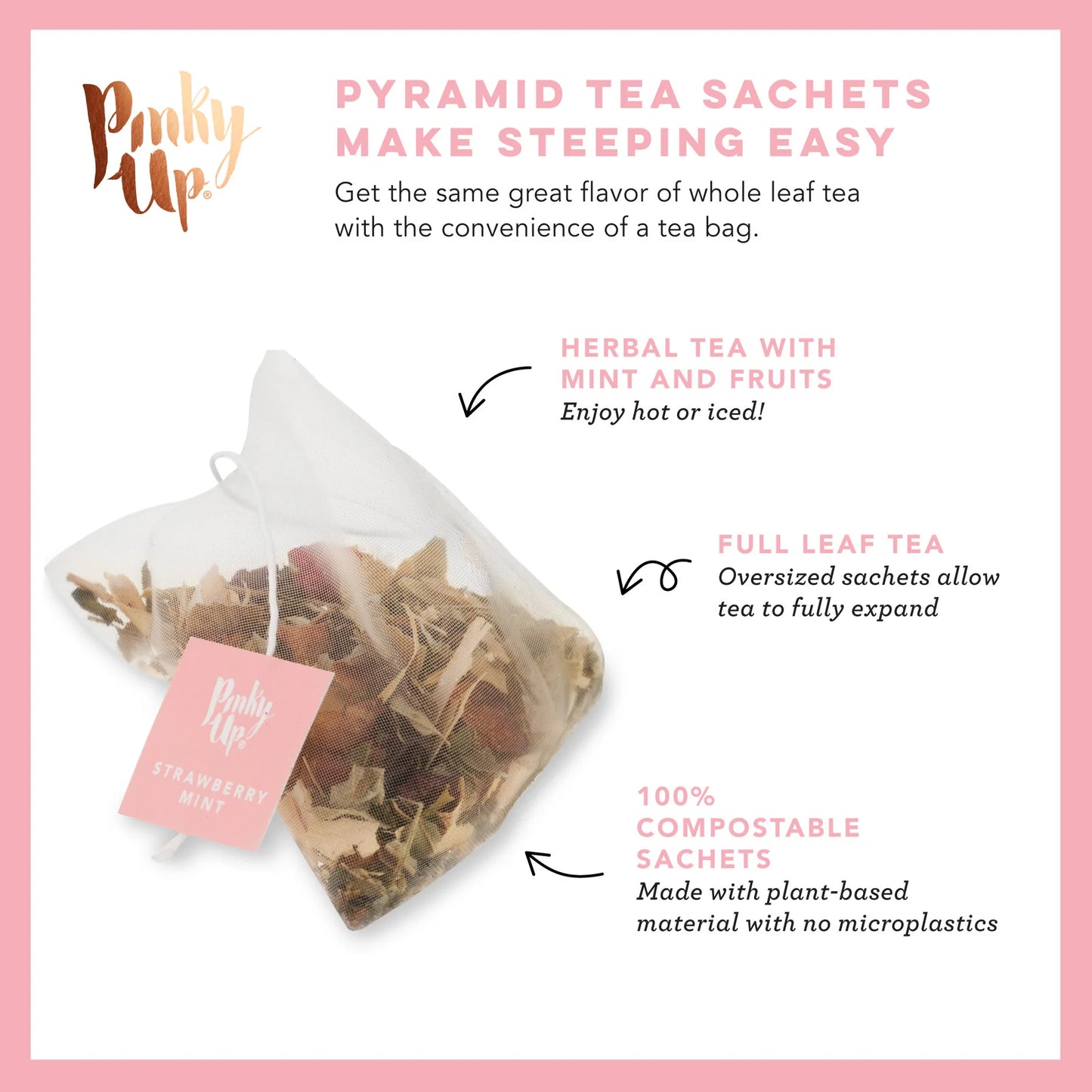 Strawberry Mint Herbal Tea ~ 15 Sachets