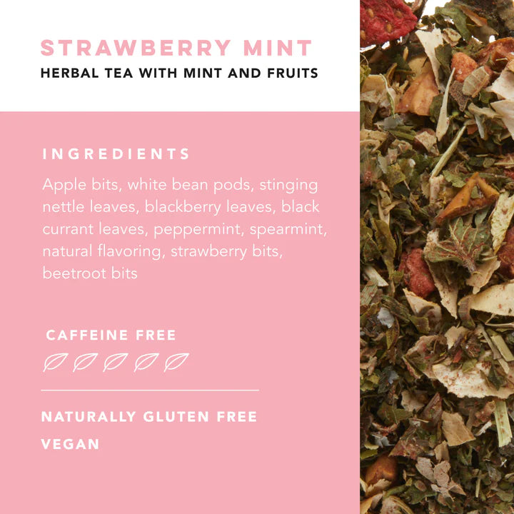 Strawberry Mint Herbal Tea ~ 15 Sachets