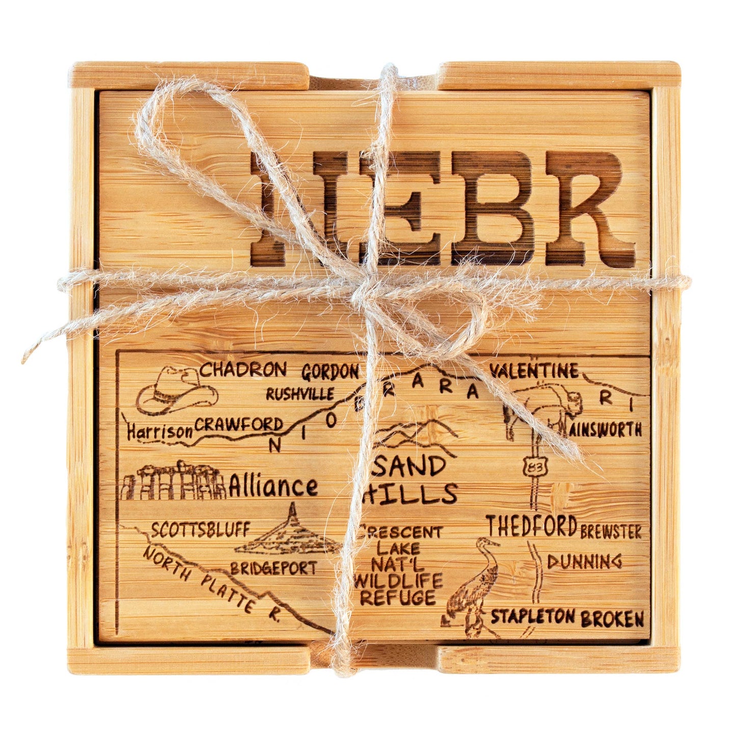 Nebraska Puzzle 4-Pc. Coaster Set with Case