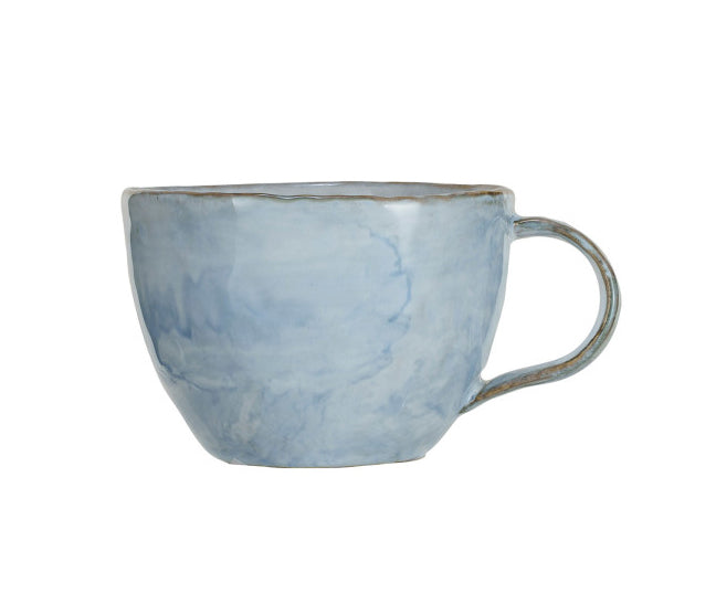 Stoneware Mug ~ White & Light Blue