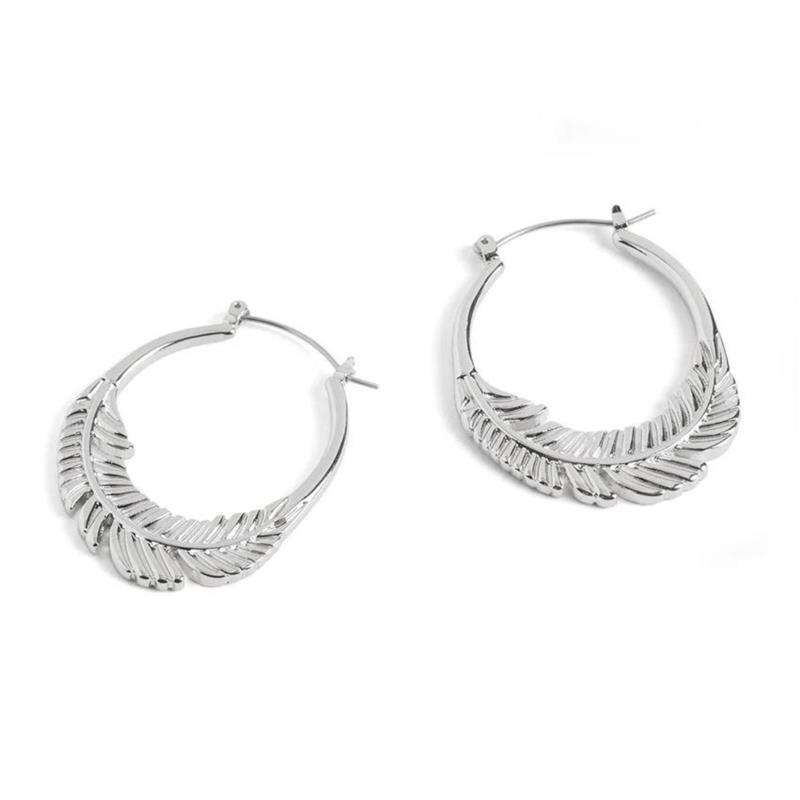 Feather Hoop Earrings