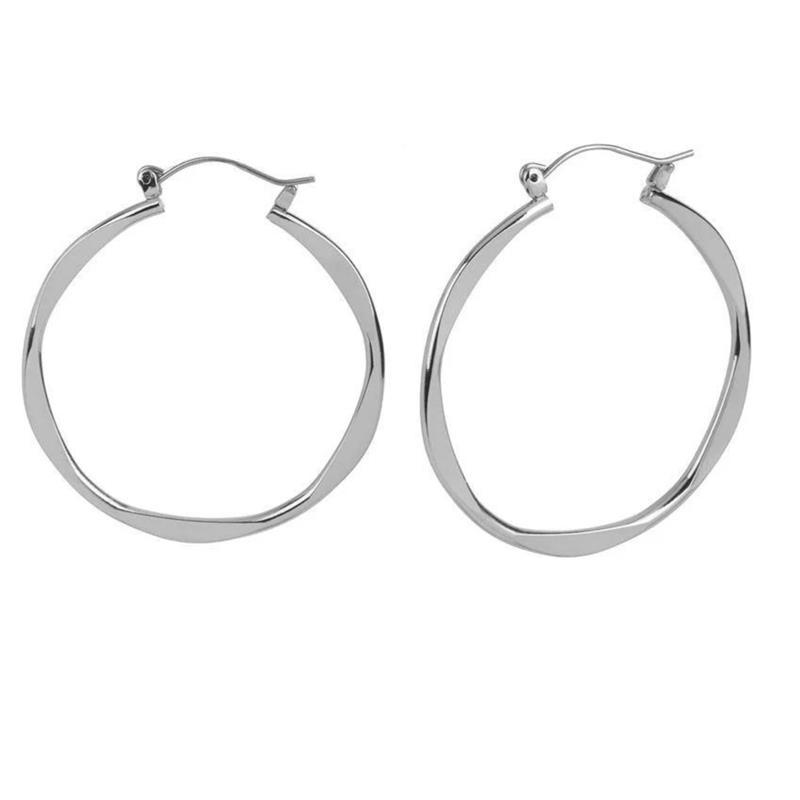 Wavy Hoops ~ Silver