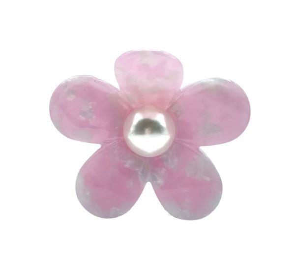 Gigi ~ Pink with Pearl Center ~ Hair Clip