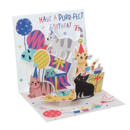 Mini Pop-Up Card ~ Party Cats ~ Birthday