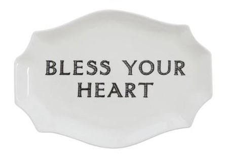 Stoneware Plate with Saying ~ Bless Your Heart