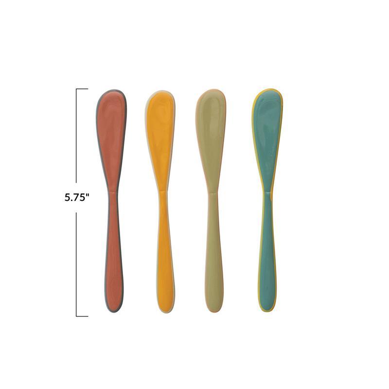 Enameled Stainless Steel Canape Knives ~ Set of 4