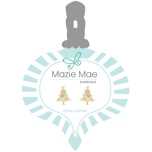 Mazie Mae Holiday Earring ~ Gold & White Opal Christmas Tree