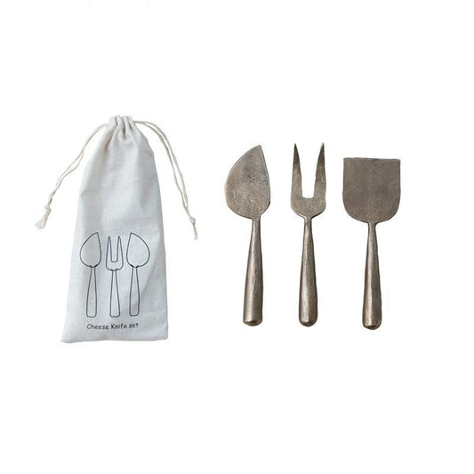 Hand-Forged Metal Cheese Servers ~ Set of 3