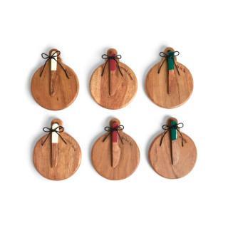 Holiday Mini Wood Serving Board ~ White