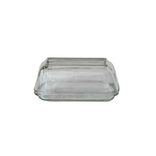 PRESSED GLASS BUTTER DISH WITH COW