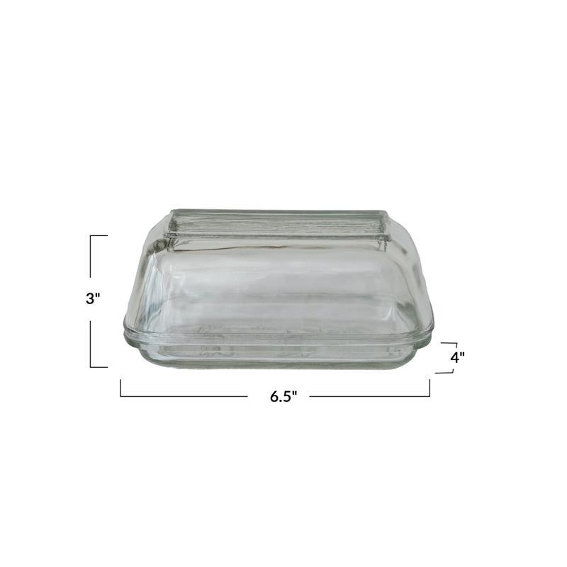 PRESSED GLASS BUTTER DISH WITH COW