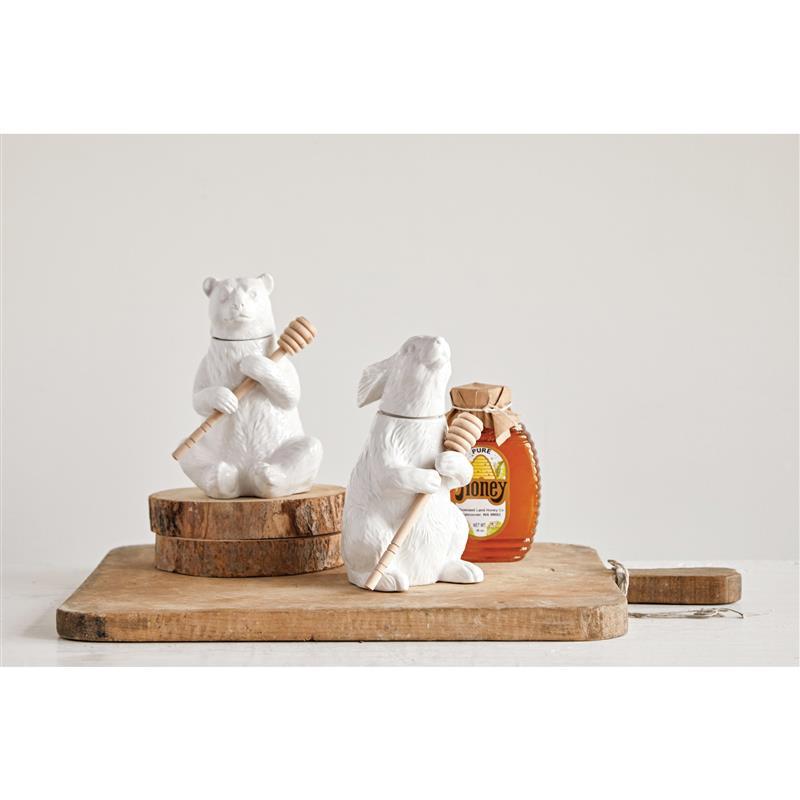 HONEY BEAR POT WITH HONEY DIPPER