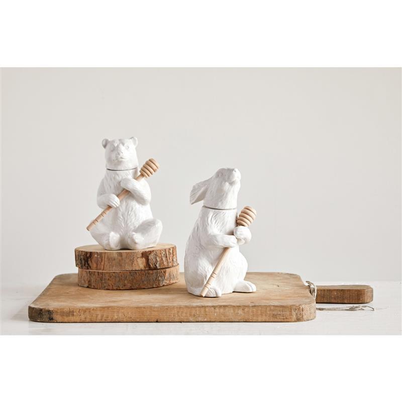 HONEY BEAR POT WITH HONEY DIPPER