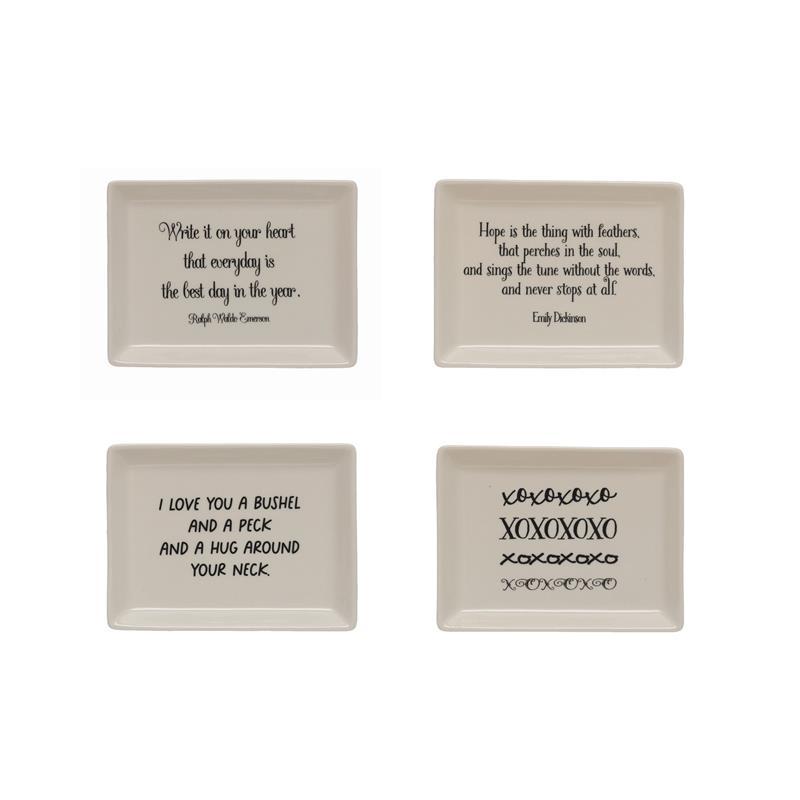 STONEWARE PLATE WITH SAYING ~ WRITE IT, RALPH EMRSON