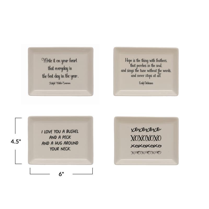 STONEWARE PLATE WITH SAYING ~ WRITE IT, RALPH EMRSON