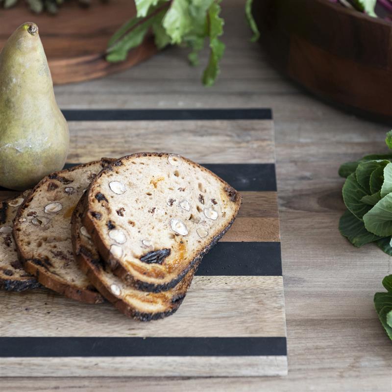 MANGO WOOD CHEESE/CUTTING BOARD WITH STRIPS